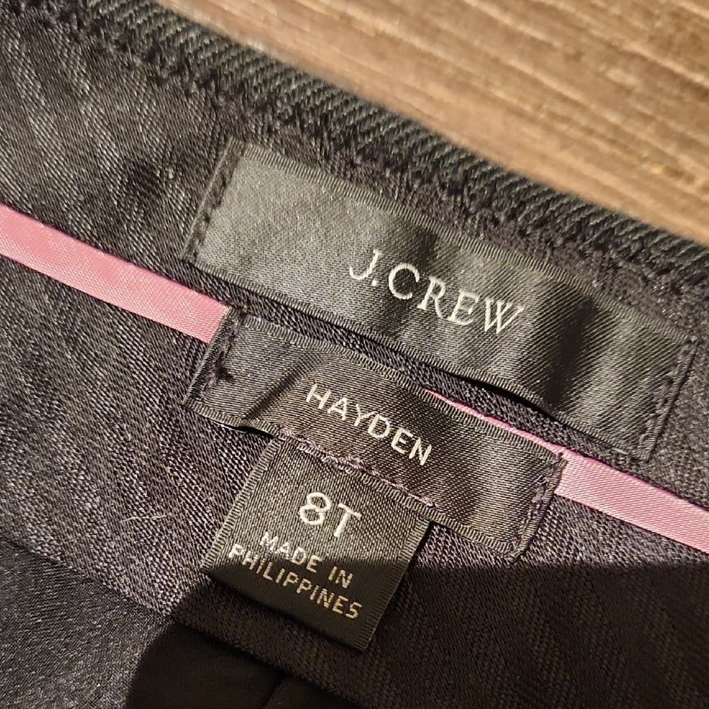 J. Crew Black Ankle Pants Linen 8T - Picture 4 of 9